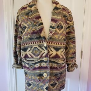 Vintage New Identity Aztec Tapestry Coat